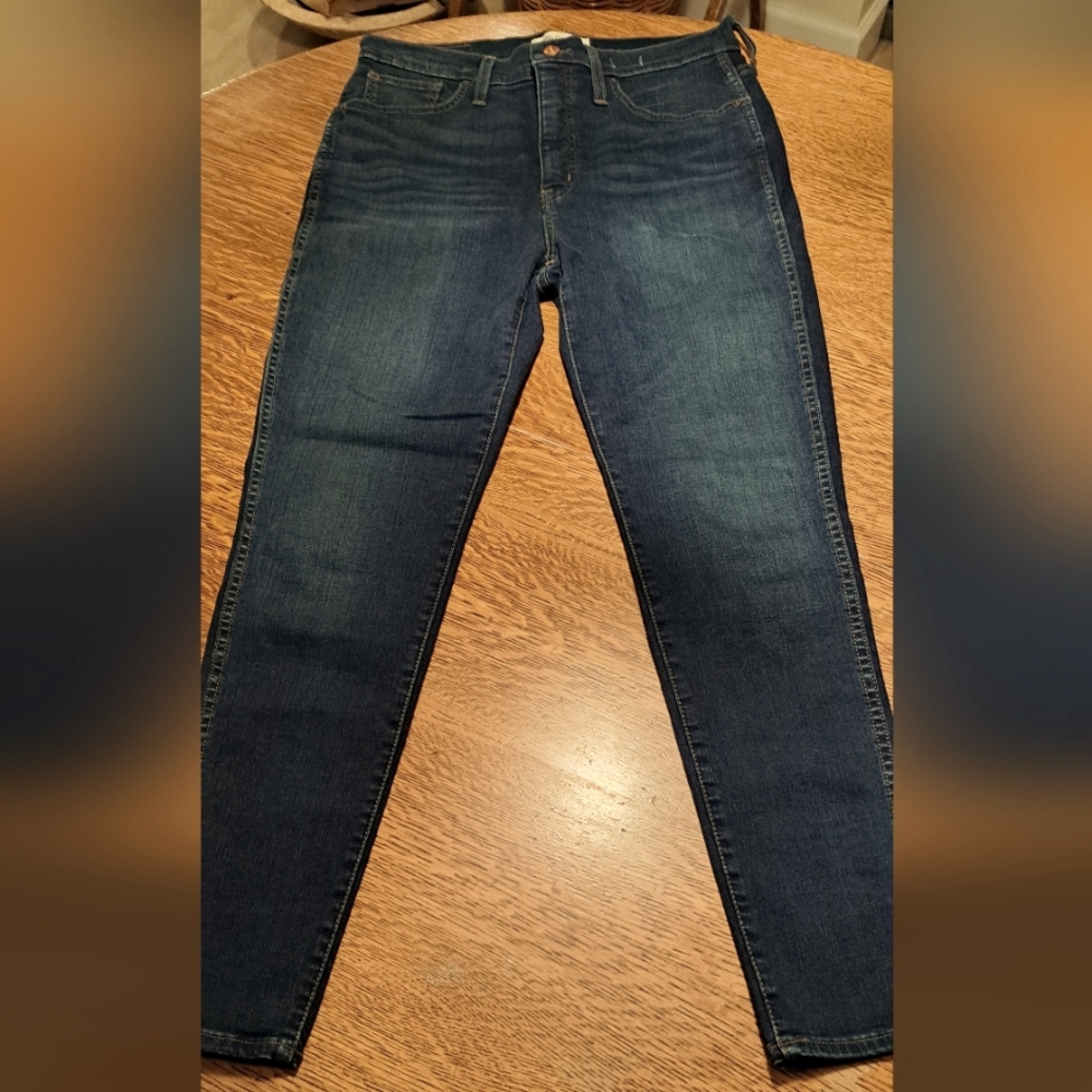 Madewell dark denim high-rise skinny jeans size 30 $15 FIRMLAST CHANCE DISCOUNTE